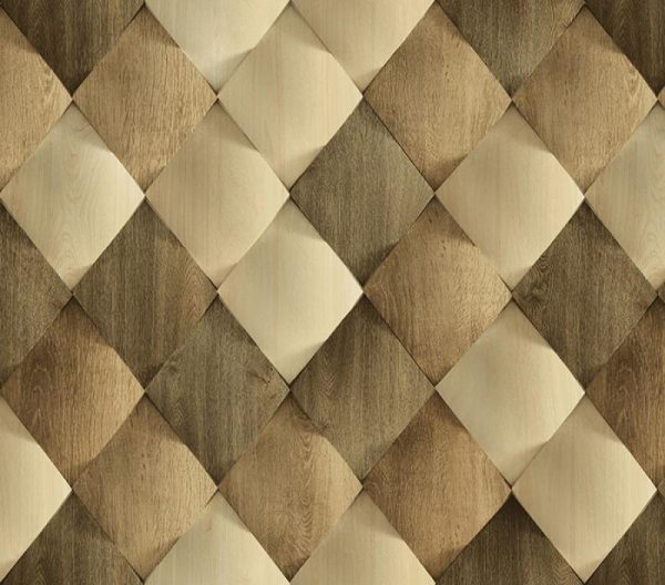 1619 Serie | Satinated wood tiles 3D pattern wallpaper - Image 3