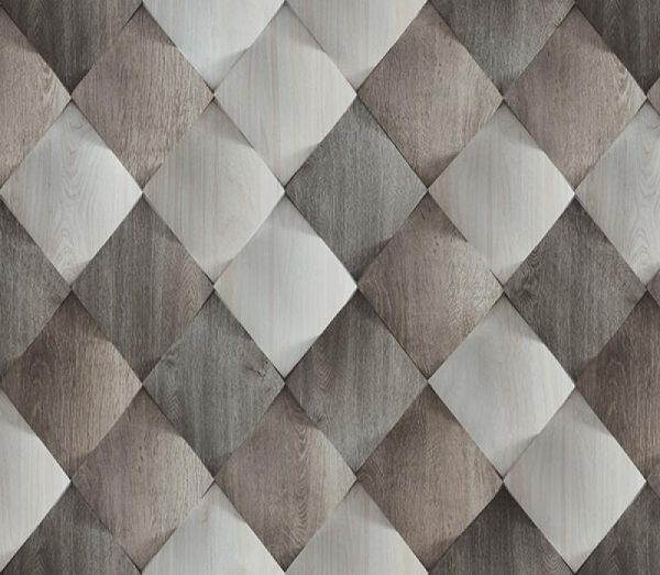 1619 Serie | Satinated wood tiles 3D pattern wallpaper - Image 4