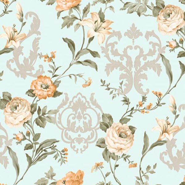7803 Serie | Floral damask with blooming roses ornament wallpaper - Image 3