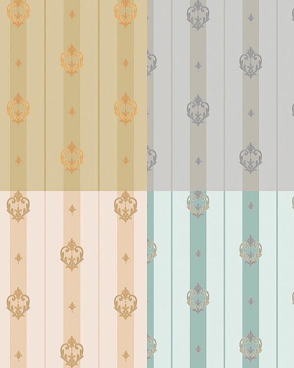 7804 Serie | Striped wallpaper with neoclassical discreet ornament