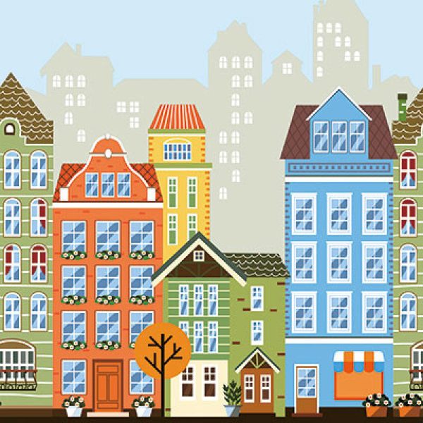8903 Serie | A cartoonish city with colorful buildings and windows - Image 2
