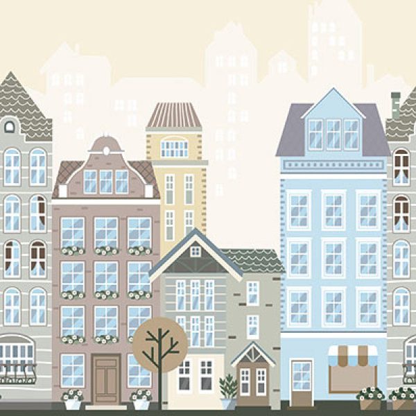 8903 Serie | A cartoonish city with colorful buildings and windows - Image 3