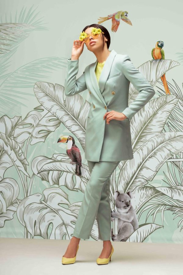 FJ307 Serie | Animals And Palm Leaves Pattern Mural Wallpaper