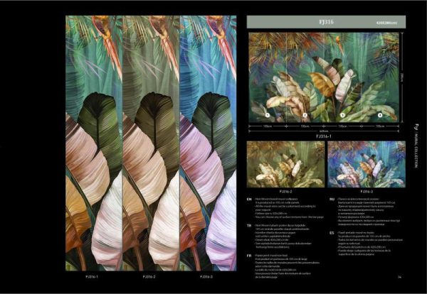 FJ316 Series | Tropical Leaves Design Mural Wallpaper - Image 2