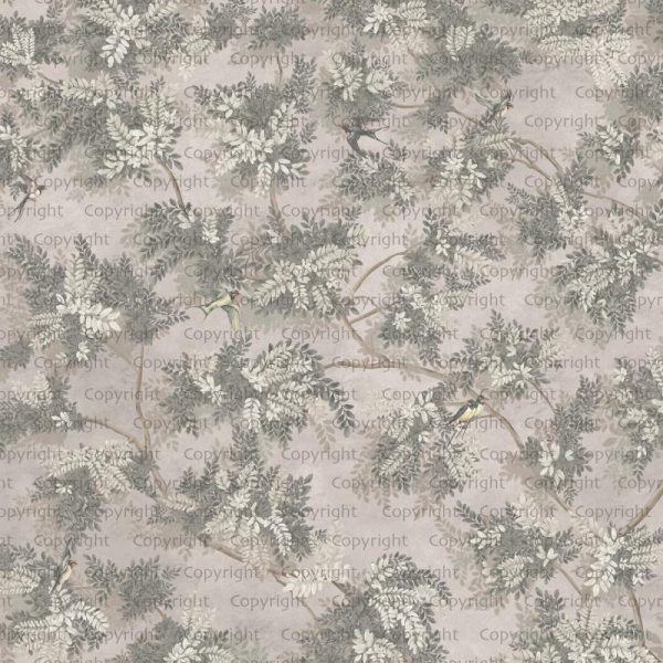 SE300 Series | Green Leaf Design Mural Wallpaper - Image 3