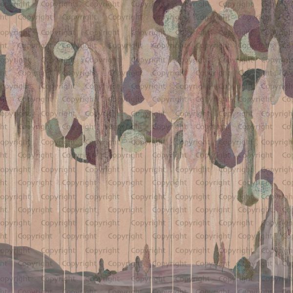 SE309 Series | Abstract Mediterranean Cypress Tree Design Mural Wallpaper - Image 6