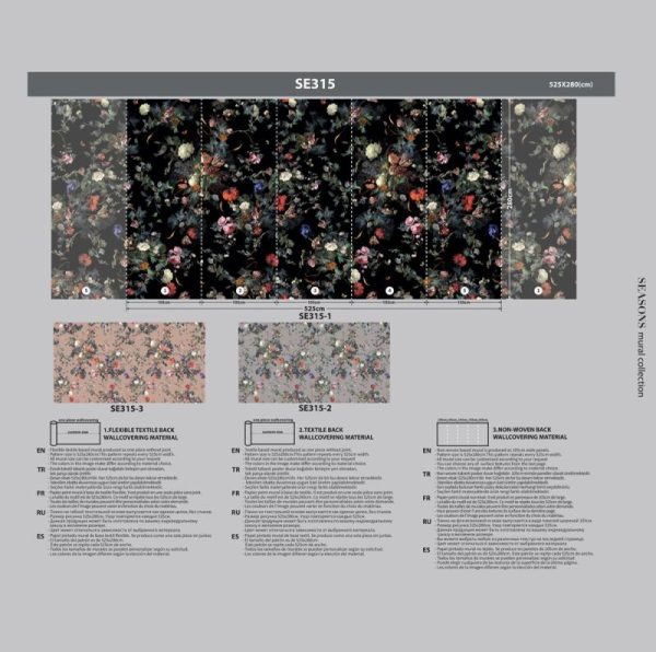 SE315 Series | Floral Design Mural Wallpaper - Image 5