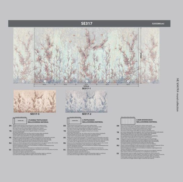 SE317 Series | Limonium Flowers Design Mural Wallpaper - Image 5